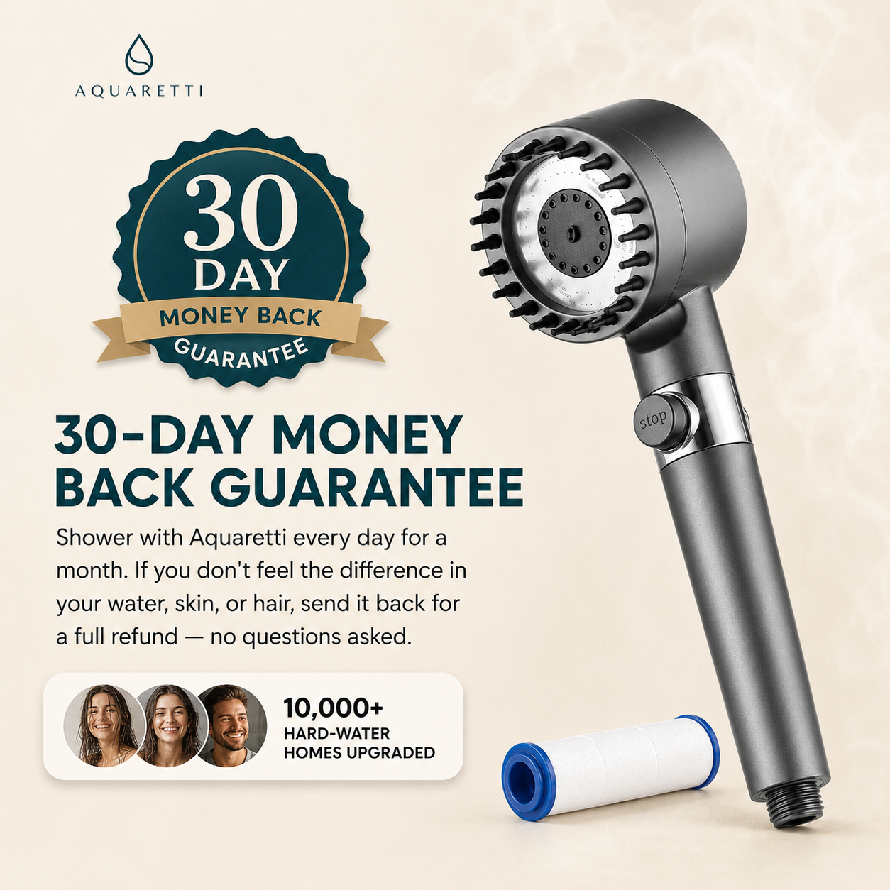 Aquaretti Cascata™ Filtered Shower Head
