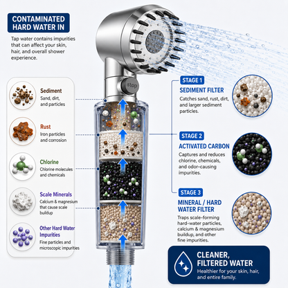 Aquaretti Cascata™ Filtered Shower Head